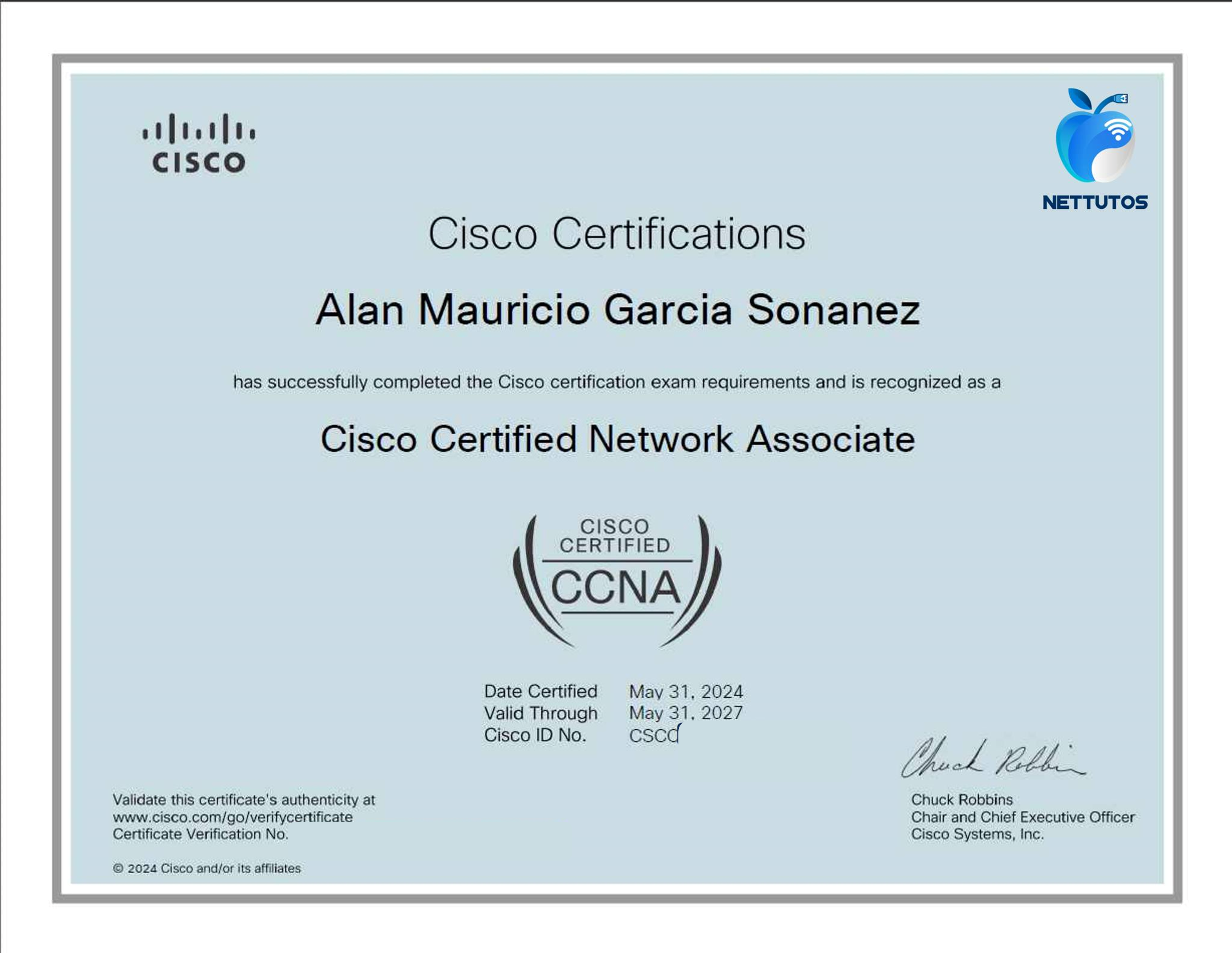 Certificado CCNA - Alumno 16