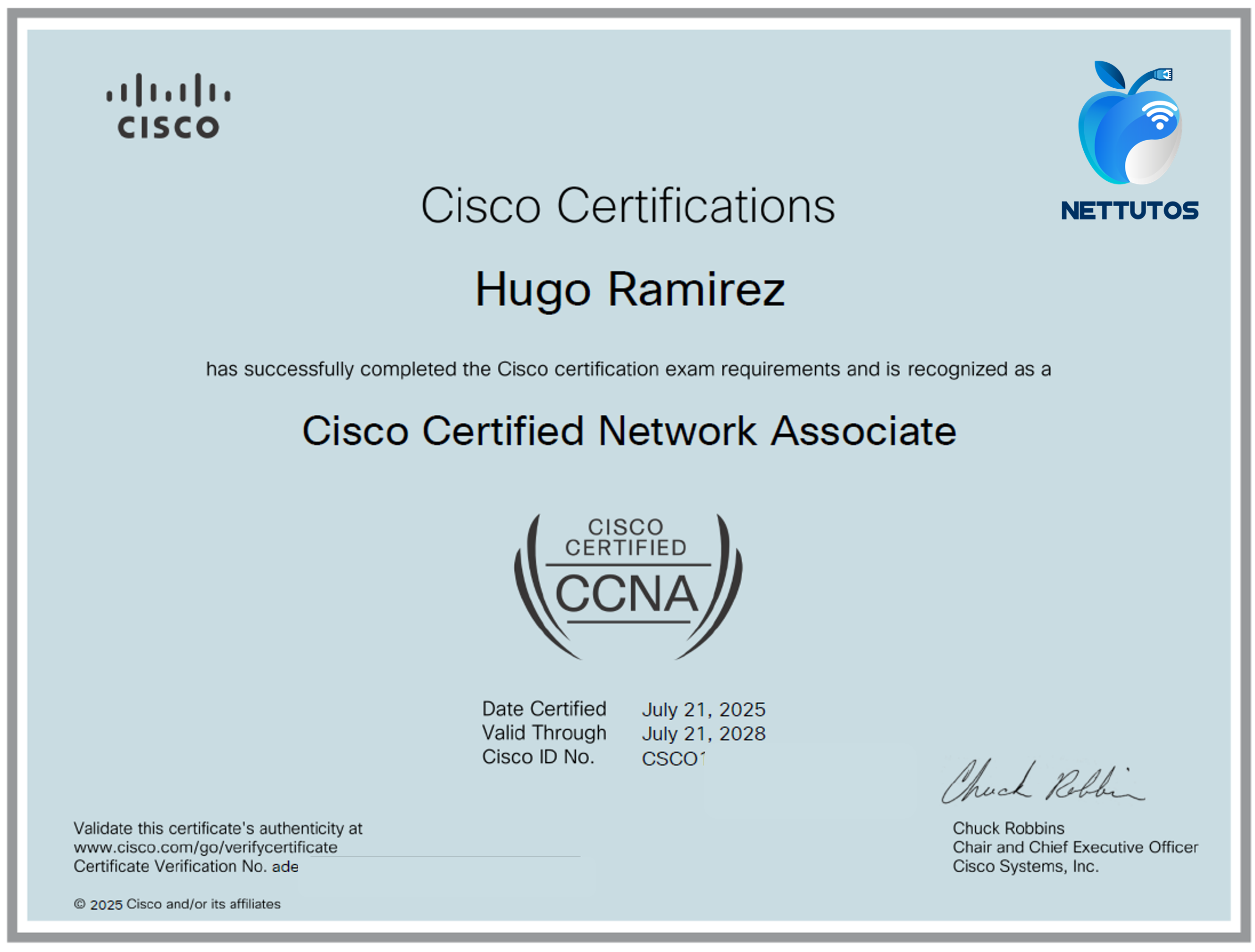Certificado CCNA - Alumno 19
