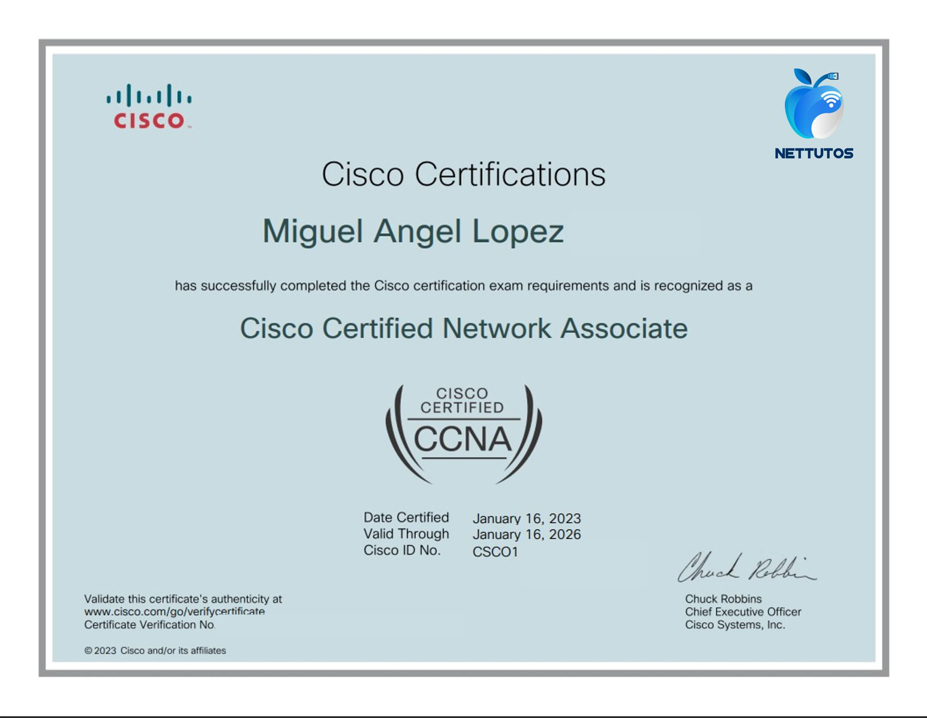 Certificado CCNA - Alumno 8